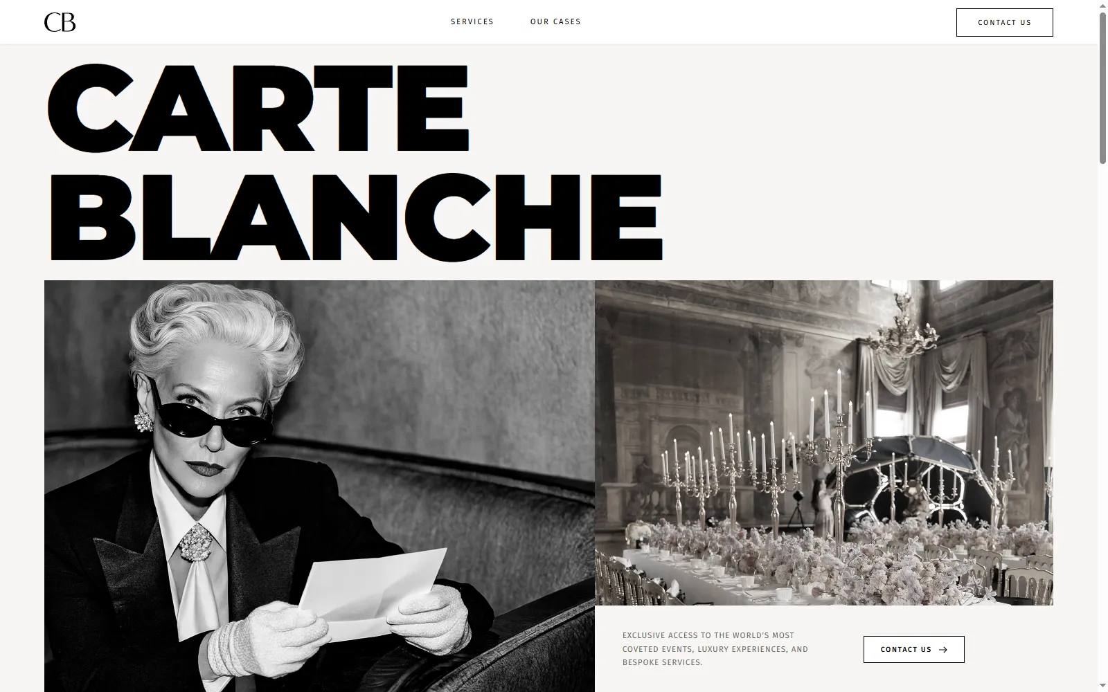 Carte Blanche — website screenshot